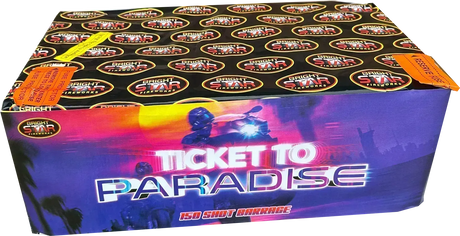 Ticket To Paradise firework cake by Galactic Fireworks