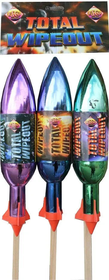 Total Wipeout 3-pack F3 rockets by Bright Star