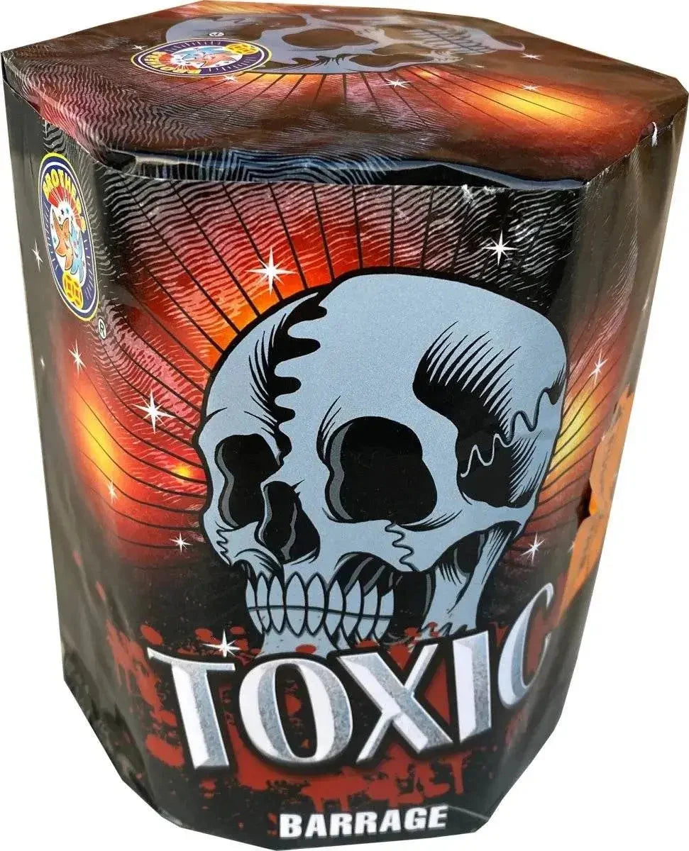 Toxic 19-shot F2 garden cake firework by Brothers Pyrotechnics