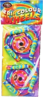 Tri Colour Wheels twin pack F2 Catherine wheels by Bright Star