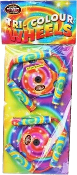 Tri Colour Wheels twin pack F2 Catherine wheels by Bright Star