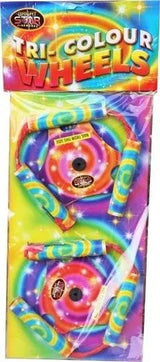 Tri Colour Wheels twin pack F2 Catherine wheels by Bright Star
