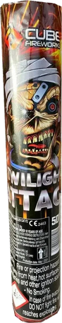 Twilight Attack 56-shot roman candle firework by Cube Fireworks