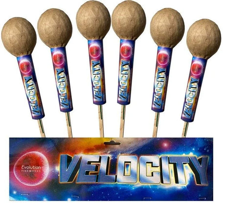 Velocity 6-pack F3 rockets by Evo Fireworks