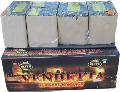 Vendetta 154-shot F3 compound firework by Bright Star