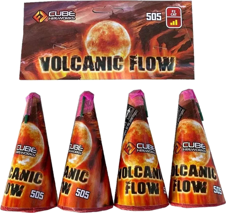 Volcanic Flow fountain 4-pack by Cube Fireworks