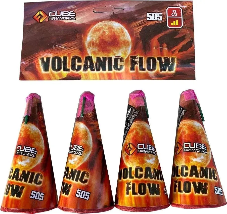 Volcanic Flow fountain 4-pack by Cube Fireworks