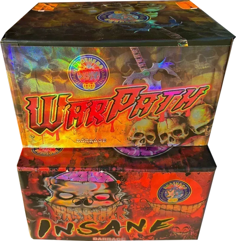 The War Path and Insane 100-shot firework barrages double deal pack.