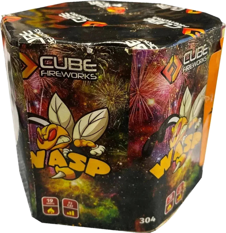 Wasp 19-shot cake firework by Cube Fireworks