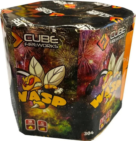 Wasp 19-shot cake firework by Cube Fireworks