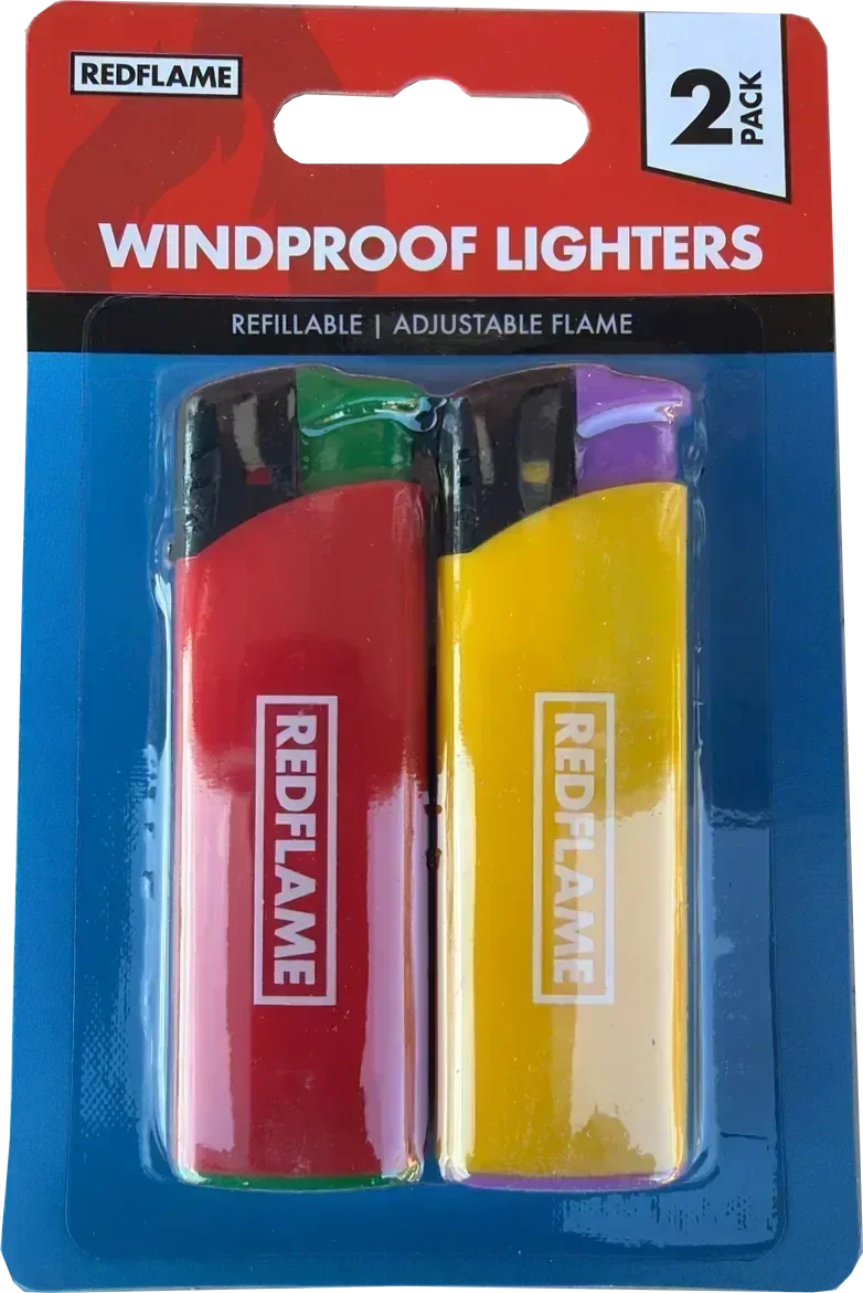 Windproof jet-flame lighters, twin pack
