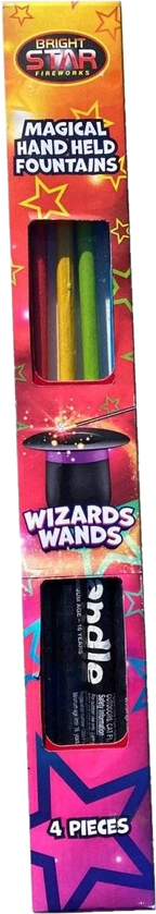 Wizards Wands 4-pack F1 hand-held sparklers by Bright Star