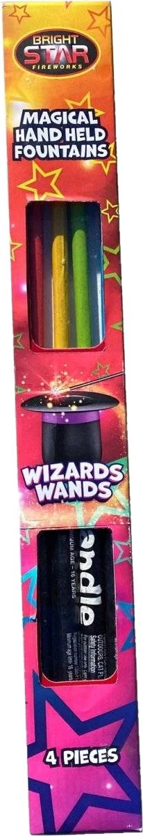 Wizards Wands 4-pack F1 hand-held sparklers by Bright Star