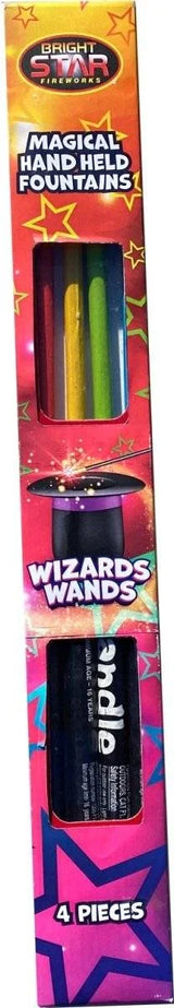 Wizards Wands 4-pack F1 hand-held sparklers by Bright Star