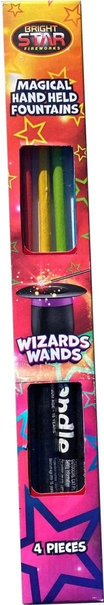 Wizards Wands 4-pack F1 hand-held sparklers by Bright Star