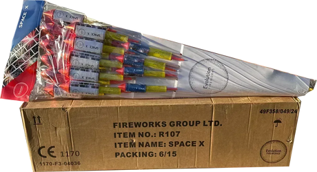 6x X-SPACE Rockets case deal by Evolution Fireworks