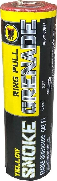 Yellow smoke grenade by Black Cat, pack of five