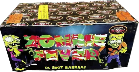 Zombie Fever 56-shot fanned F3 cake firework by Bright Star