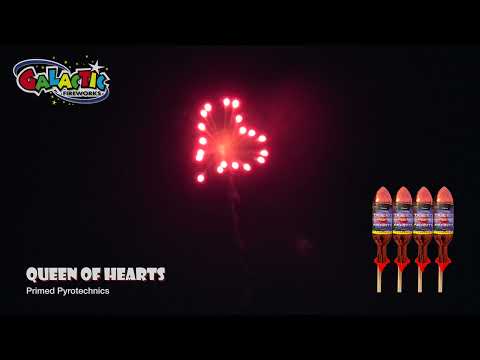 Queen of Hearts Rocket Red Heart Shape Burst Demo.