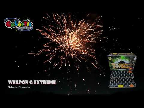 Weapon G Extreme Compound Cake in action, showcasing a vivid burst of fireworks in the night sky, perfect for celebrations and events.
