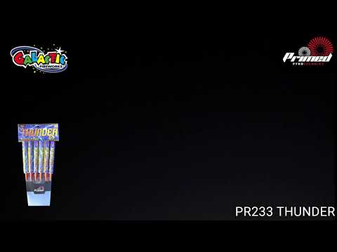 Thunder Rockets firework launch visual showing crackling titanium salute effect in night sky, ideal for loud party displays.