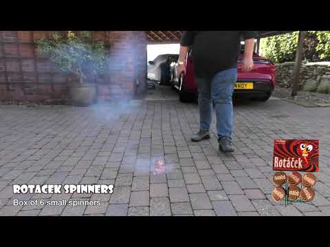 Rotacek Ground Spinner firework, firing demo