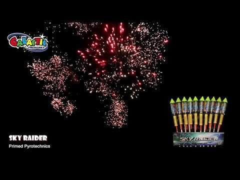 Sky Raider rocket exploding with a unique crackling crossette effect.