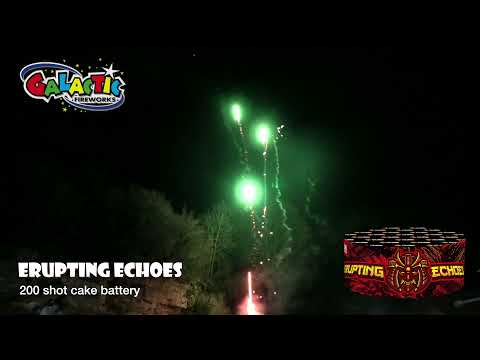 Erupting Echoes firework — night firing demo