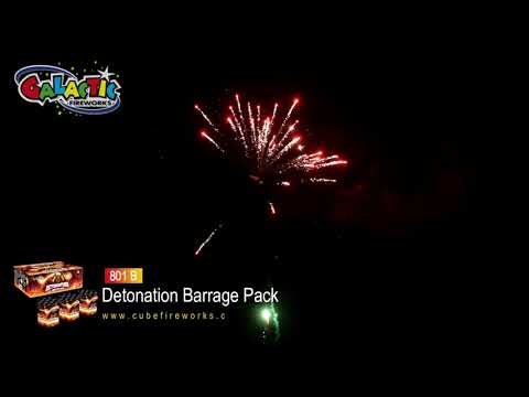Detonation cake pack firework, firing demo