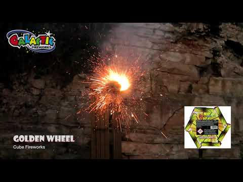 Golden Wheel firework — night firing demo