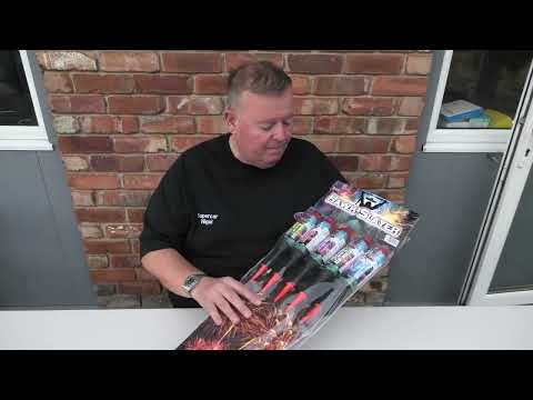 Hawk Slayer | Pack of 5 Loud, Powerful Rockets by Black Panther being reviewed by a man holding the pack, showcasing rocket size and design.