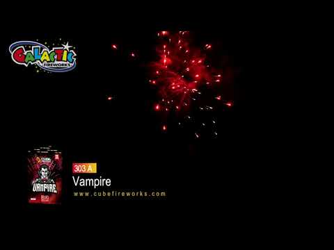 Vampire Cake by Cube Fireworks in action, showcasing vibrant red bursts and magical effects for a thrilling garden fireworks display.