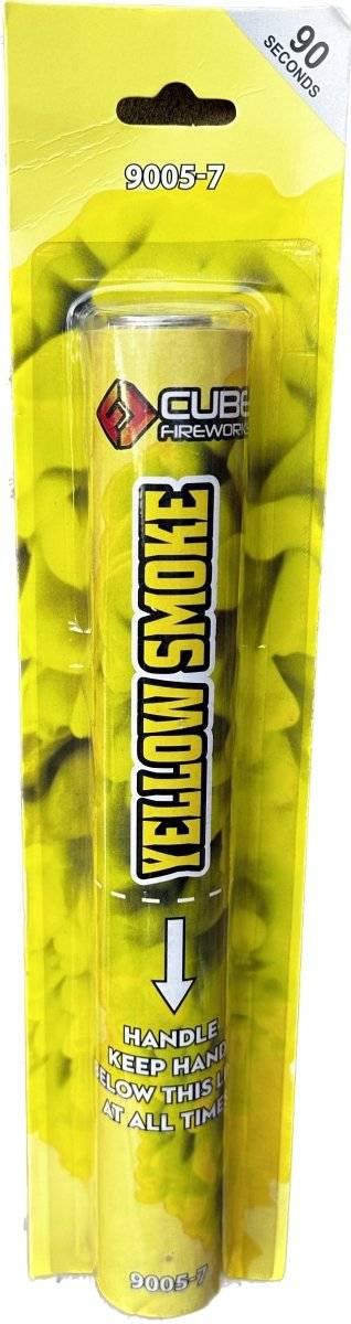 Yellow Handheld Smoke Grenade -Cube Fireworks